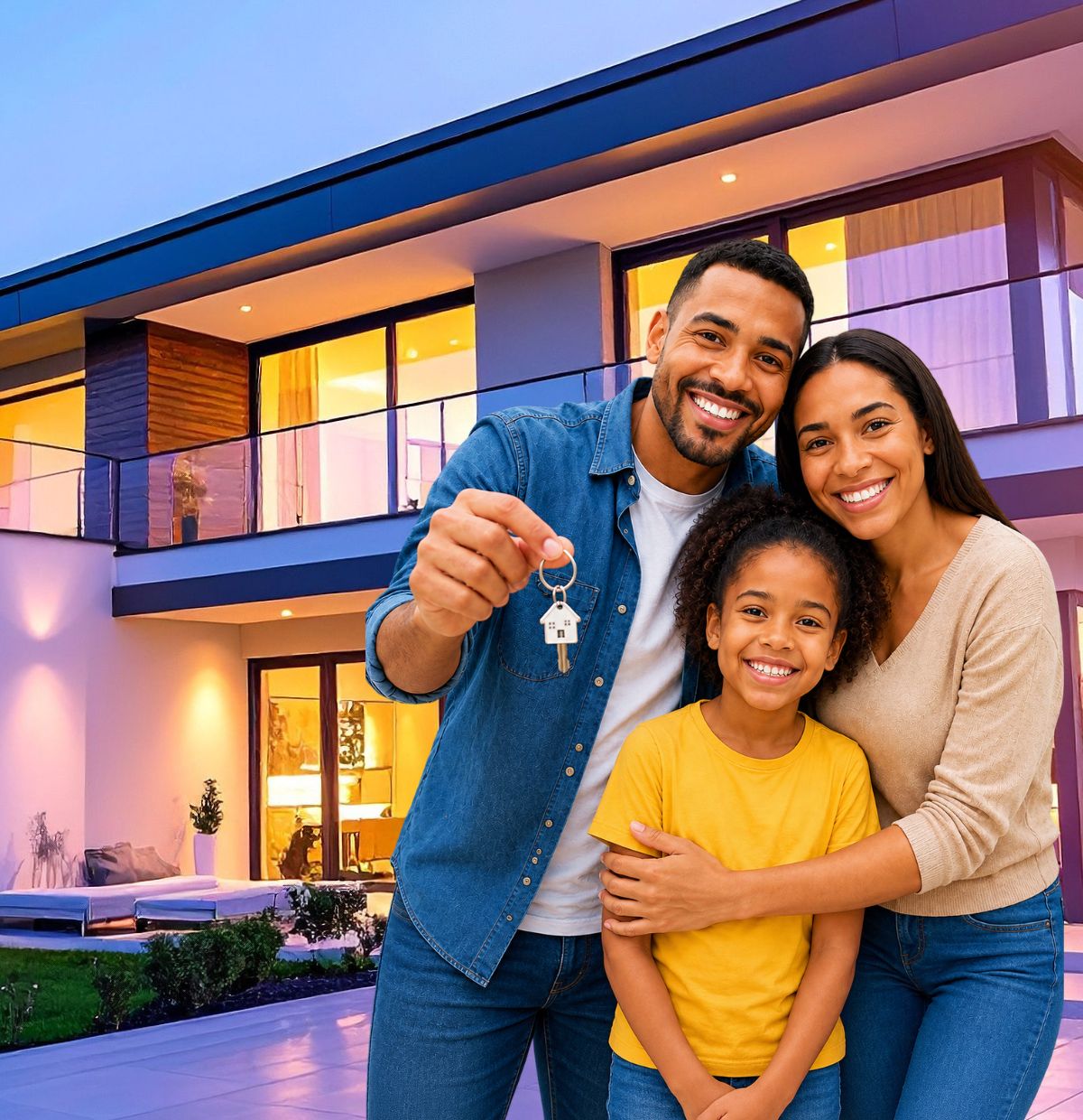 Família realizando o sonho do imóvel próprio